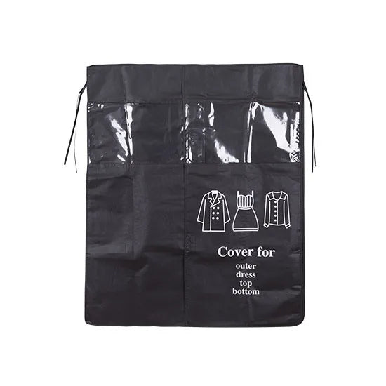 Non-Woven Garment Dust Cover | Hanging Clothes Rack Protector Garment Dust Cover Babs black 90x110cm