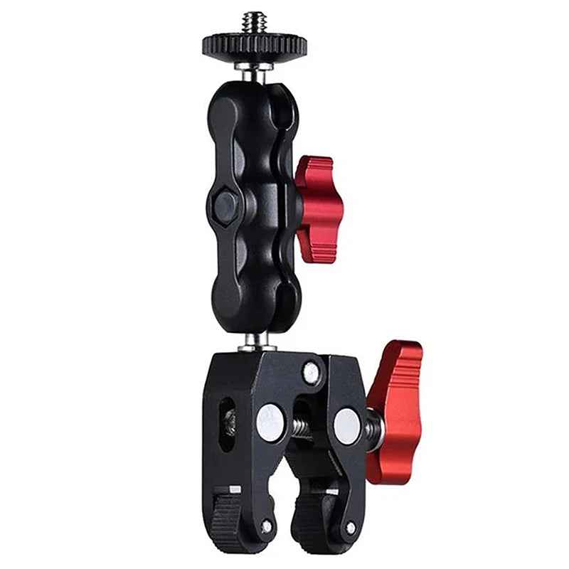 Aluminum Alloy Double Ball Head Magic Arm Clamp 1/4" 3/8" Camera Arm Clamp Babs