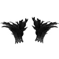 Black Feather Wrist Cuffs – Gothic Punk Halloween Costume Costume Wrist Cuffs Babs Black One Size