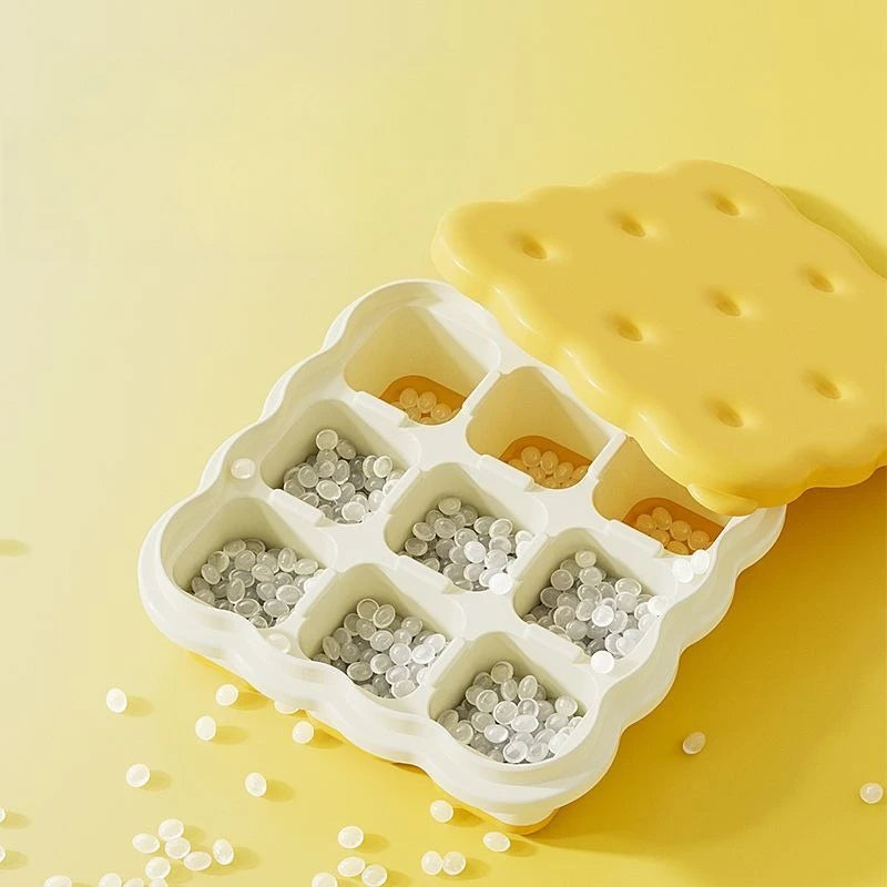 Silicone Ice Cube Mold – Biscuit Shape, Easy Press Release Silicone Ice Cube Tray Babs