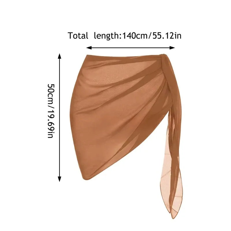 Chiffon Beach Sarong Wrap Skirt – Flowy Bikini Cover-Up Swimwear Cover-Up Babs