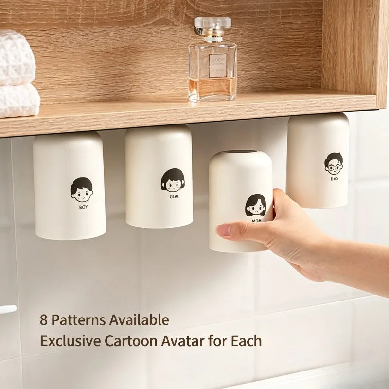 Magnetic Upside-Down Toothbrush Cup & Toothpaste Holder Toothbrush Cup Holder Babs
