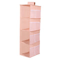 Hanging Wardrobe Organizer – Multi-Layer Non-Woven Storage Bag Wardrobe Hanging Organizer Babs Pink-4Tier