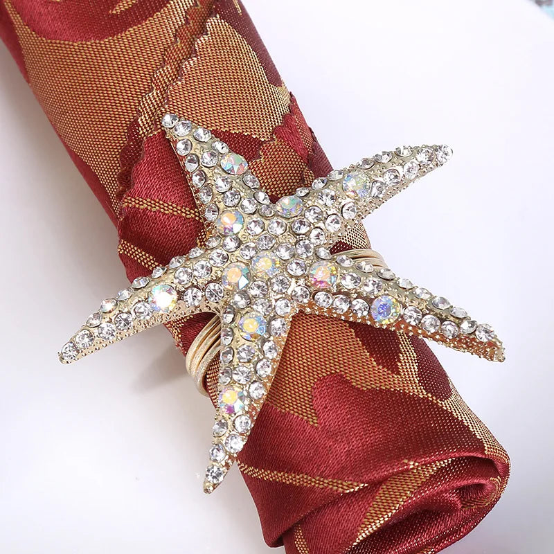 Starfish Seashell Napkin Rings – Beach Wedding Table Decor Napkin Rings Babs