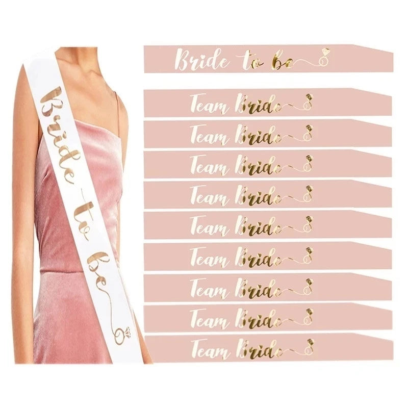 Bride To Be Satin Sash & Veil – Bachelorette Party Set Bridal Party Sash Set Babs