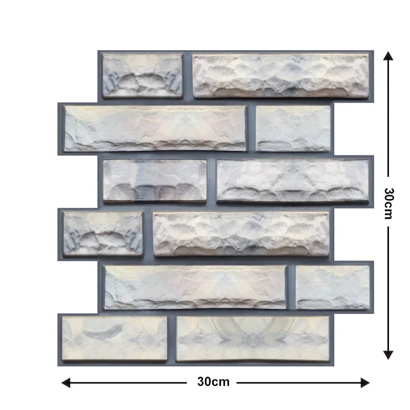 3D Stone Texture Peel & Stick Wall Panels 30x30CM – 5/10pcs Peel & Stick Wall Panels Babs Light Grey 10pcs
