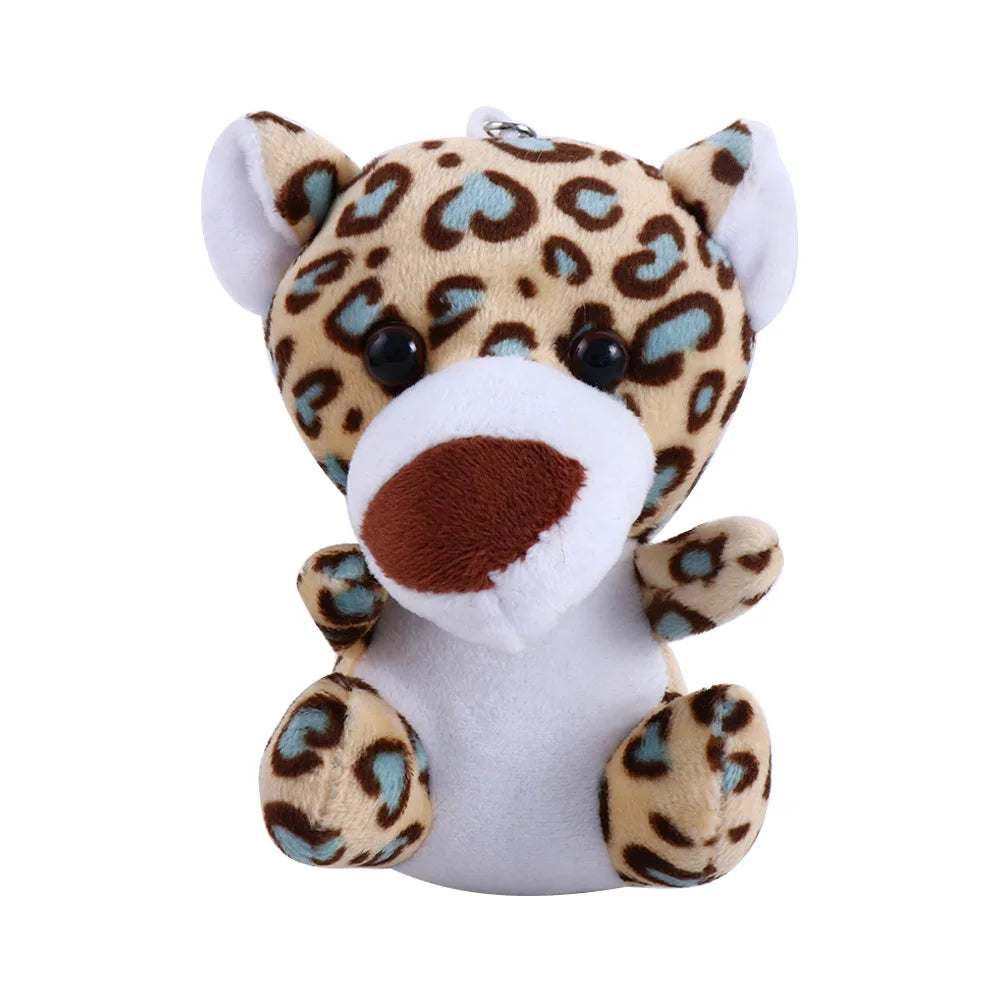 Jungle Animal Plush Keychain – Elephant & Tiger Stuffed Plush Keychain Babs leopard