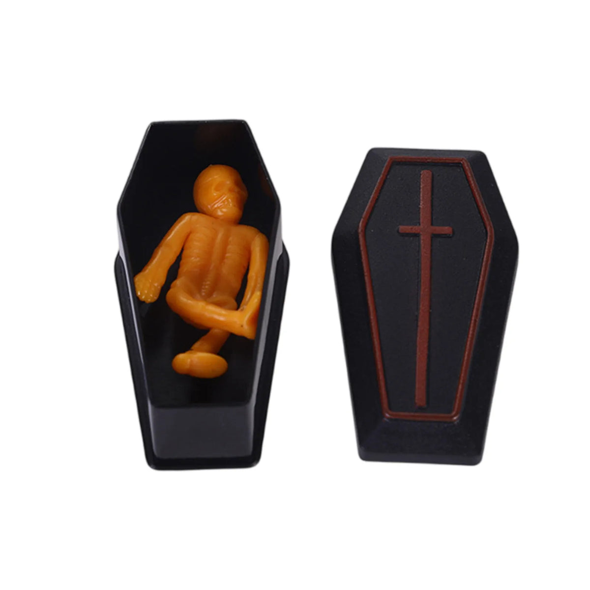 Mini Coffin Box with Skeleton – Halloween Décor & Prank Prop Halloween Prop Decor Babs F One Size