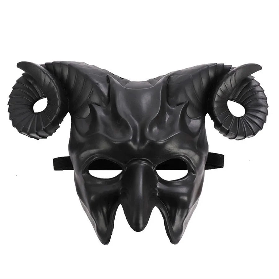 Horror 3D Horn Face Mask – Cosplay & Costume Party Prop Costume Face Mask Babs black