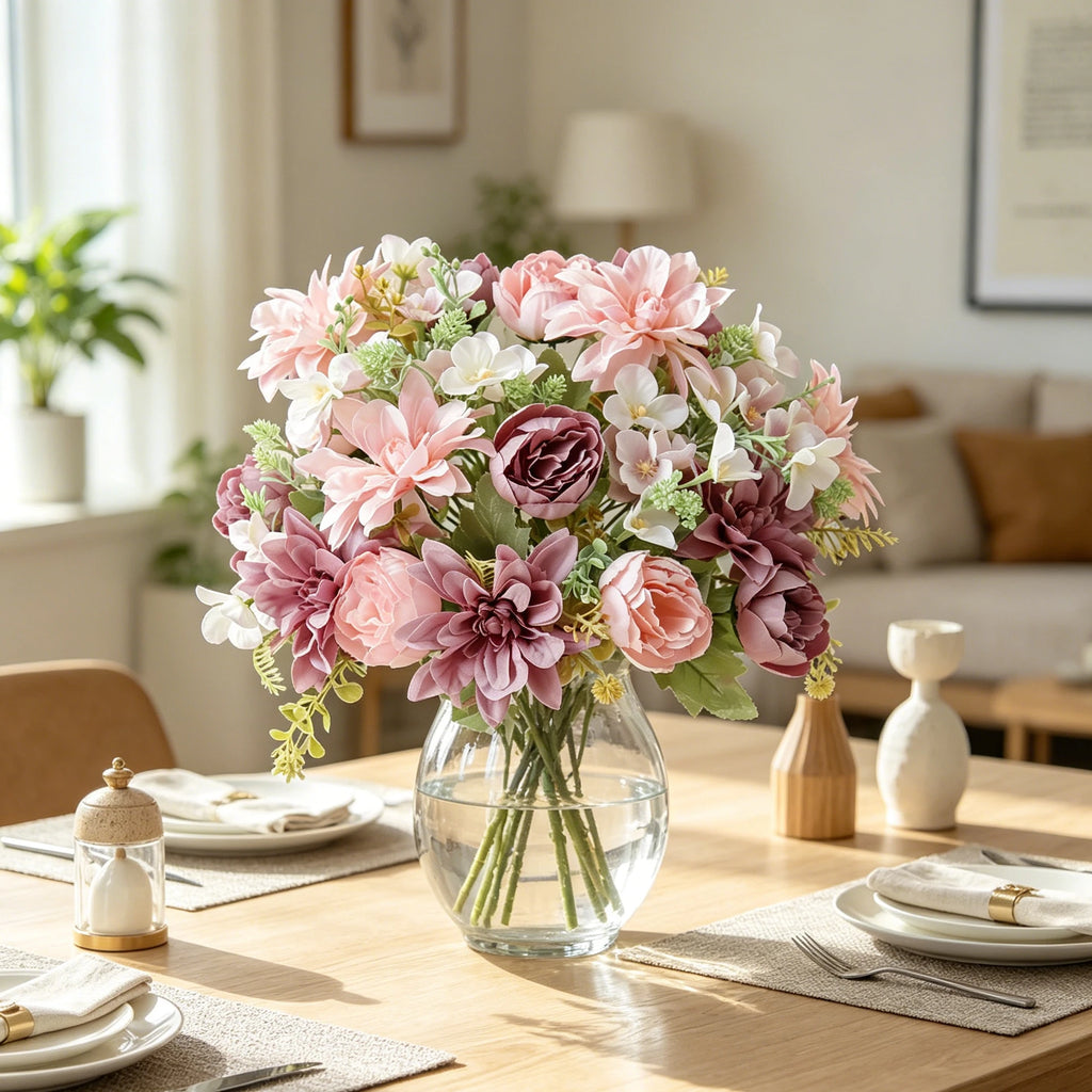 Silk Dahlia Peony Artificial Flowers – Wedding & Home Décor Artificial Flowers Babs