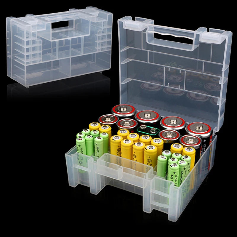 Battery Storage Case – Holds 20×AA & 14×AAA | Clear Organizer Battery Storage Case Babs