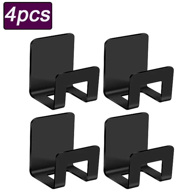 Stainless Steel Sponge Holder Self-Adhesive Kitchen Sink Rack Kitchen Sink Organizer Babs Black-4pcs