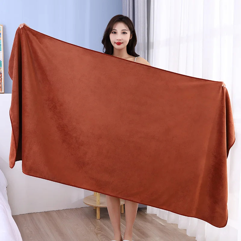 Thickened Microfiber Bath Towel – Absorbent & Quick Dry Microfiber Bath Towel Babs coffee 150X200CM