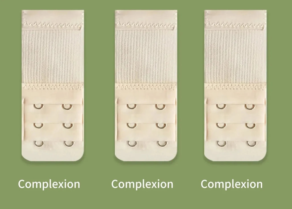 3-Pack Bra Extenders – 3-Row 2-Hook Elastic Soft Straps Bra Extender Set Babs One Size 3PCs-skin tone