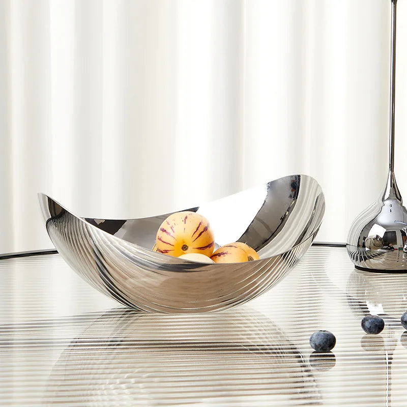 Nordic Stainless Steel Decorative Tray Set – Fruit & Storage Decorative Serving Tray Babs