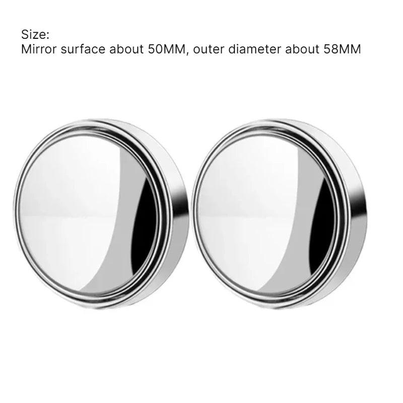 2Pcs Convex Blind Spot Mirrors – 360° Wide-Angle Car Mirror Set Blind Spot Mirror Babs