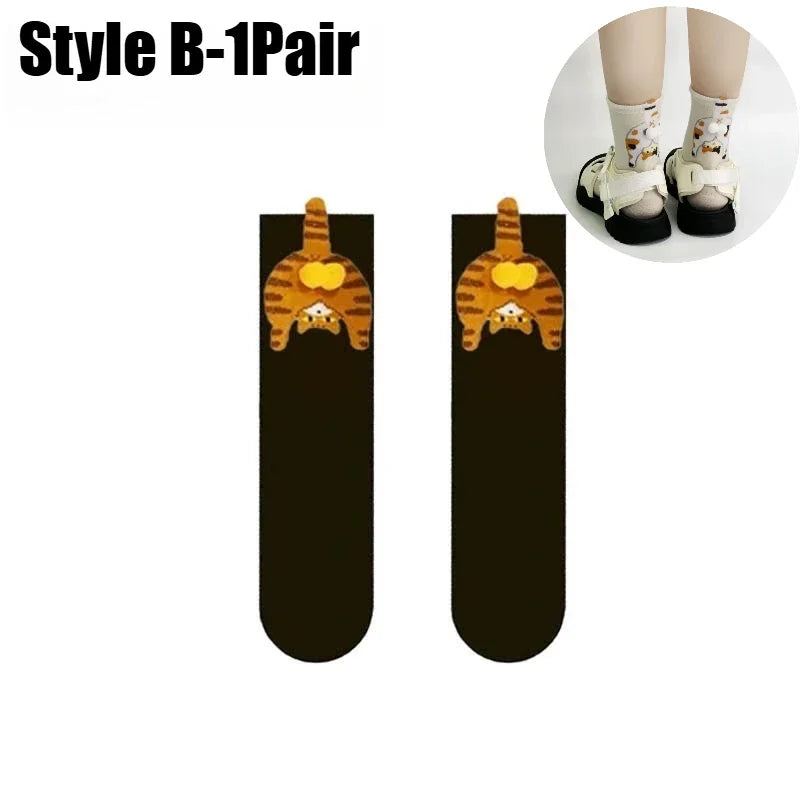 3D Dog Novelty Socks – Cute Animal Socks for Pet Lovers Novelty Animal Socks Babs Cat B-1Pair One Size