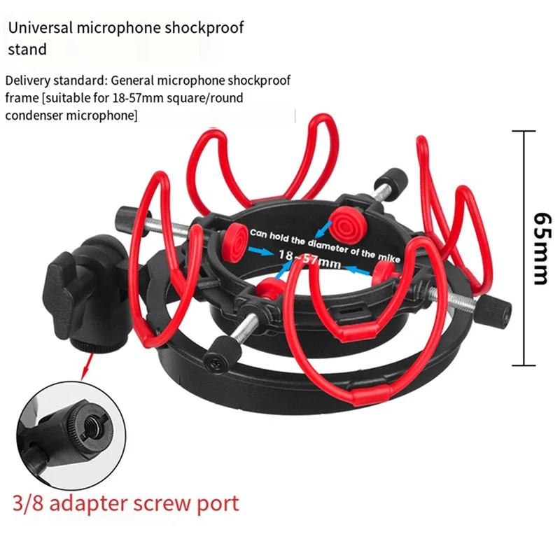 Universal Microphone Shock Mount 18–57mm Adjustable 2-Pack Microphone Shock Mount Babs