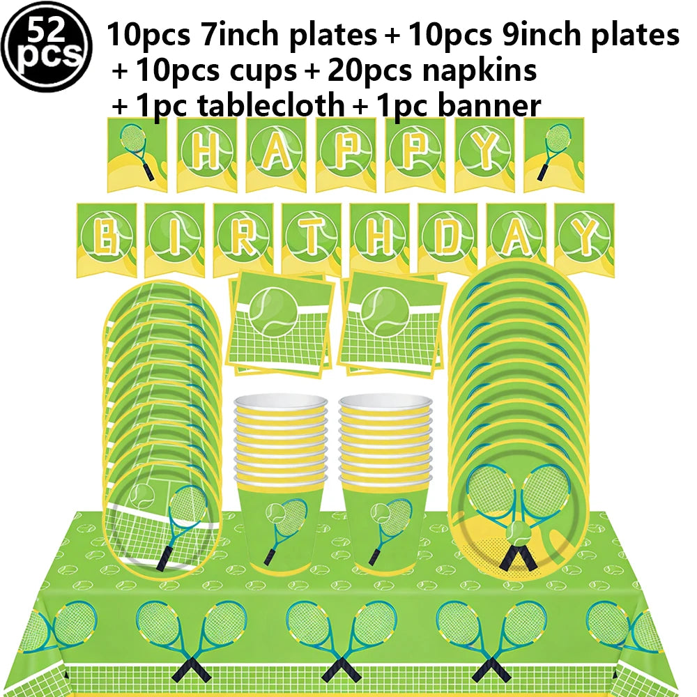 Tennis Party Balloon Kit – 18" Tennis & Racket Foil Balloons Party Balloon Kit Babs DEEP BLUE As picture show
