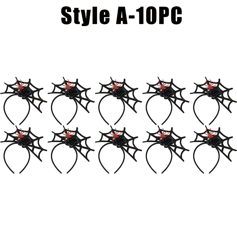 Halloween Spider Web Headband – Costume Hair Hoop Accessory Costume Headband Babs Style A-10PC