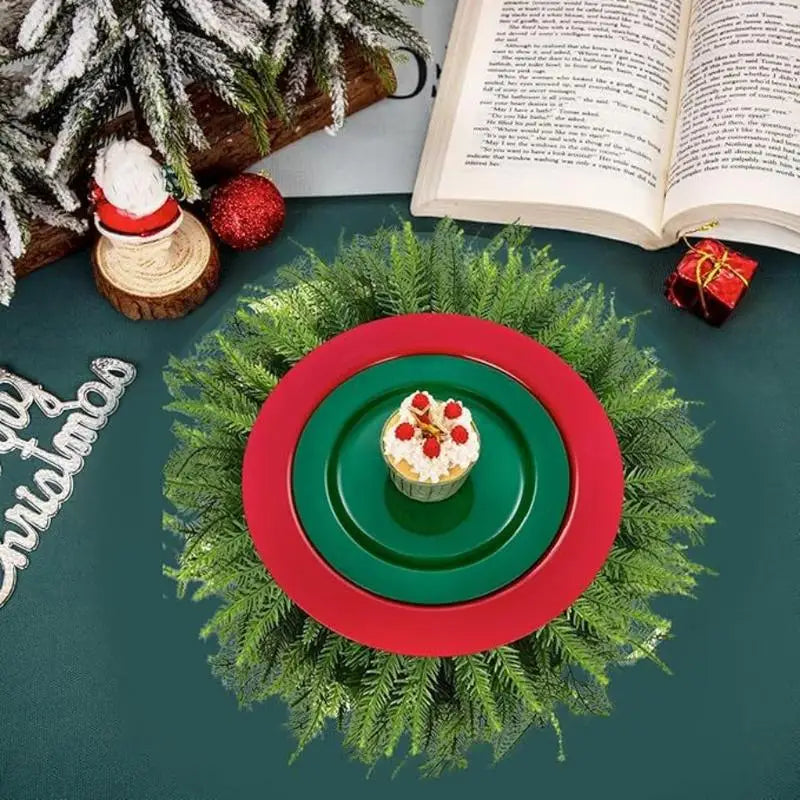 Round Cedar Christmas Placemat | Holiday Dining Table Decor Holiday Placemat Babs 1pc