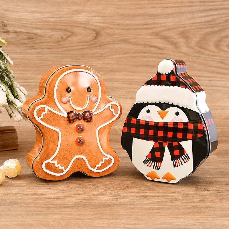 Christmas Gingerbread Iron Candy Gift Box – Xmas Home Decor Holiday Gift Box Babs