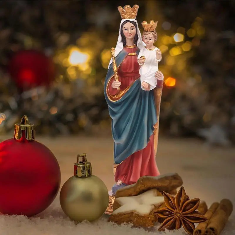 Virgin Mary & Jesus Resin Statue – Renaissance Religious Decor Religious Figurine Babs