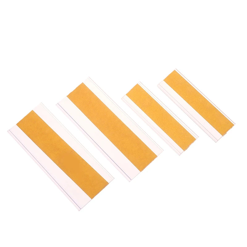 50Pcs Self-Adhesive Clear PVC Shelf Price Tag Holders Shelf Label Holders Babs