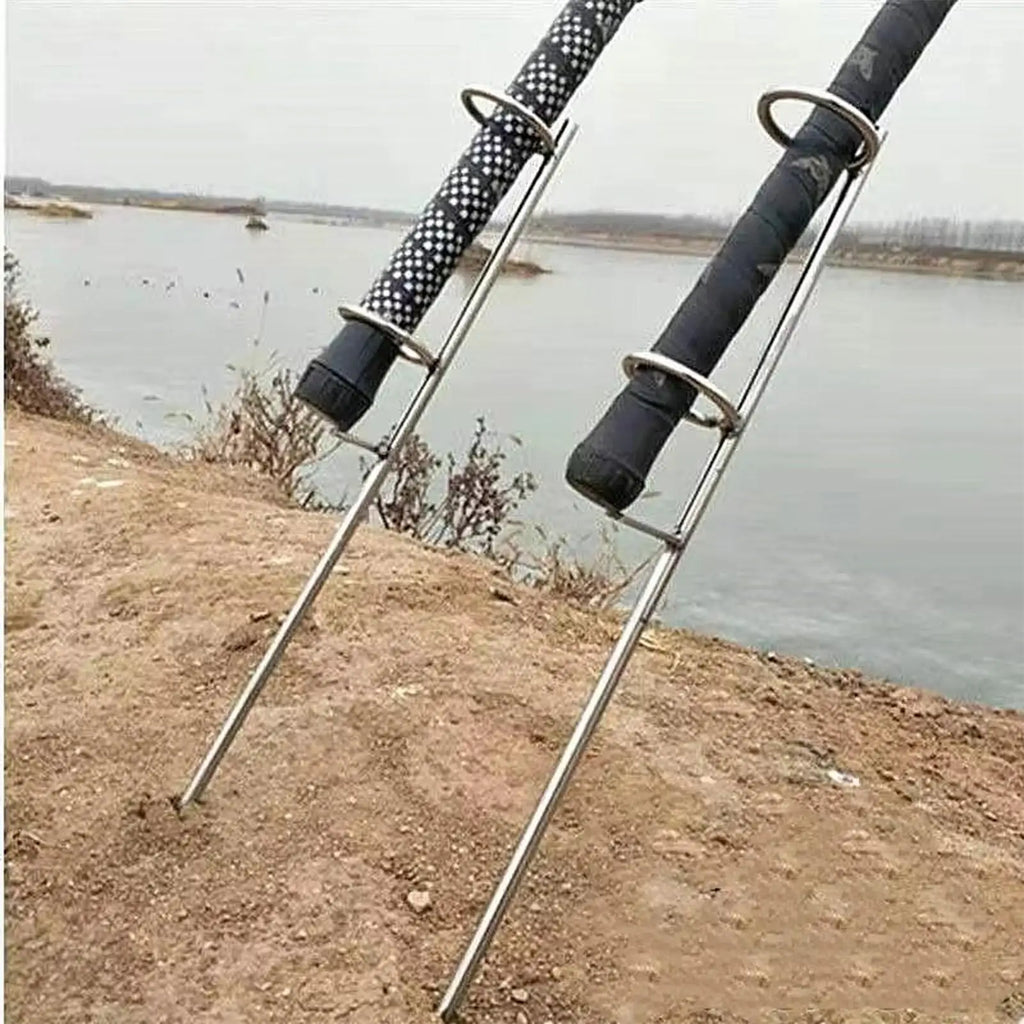 Stainless Steel Fishing Rod Ground Stake Holder 30/37cm Fishing Rod Holder Babs