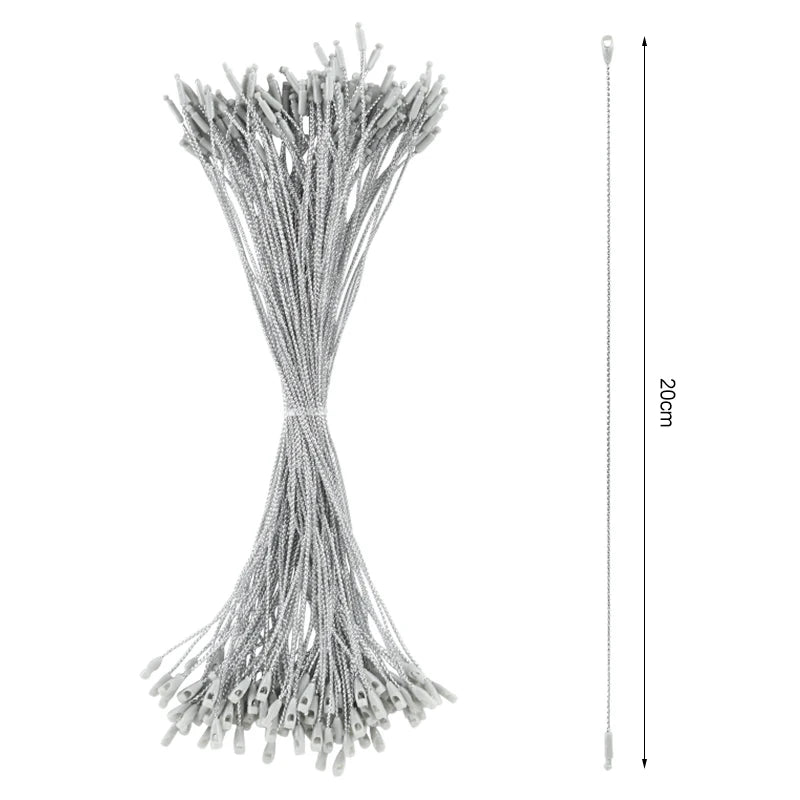 100pcs Christmas Ornament Hanging Ropes & Ribbon Strings Christmas Ornament Strings Babs Silver