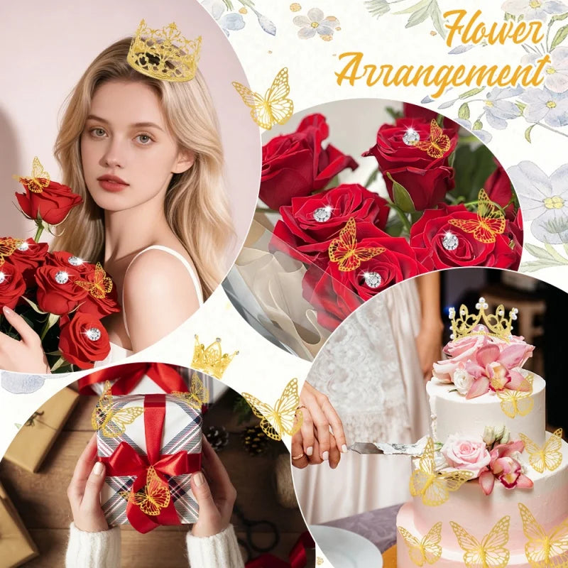 Crown Butterfly Stickers – Bouquet & Party Decor Ornament Party Decor Ornament Babs