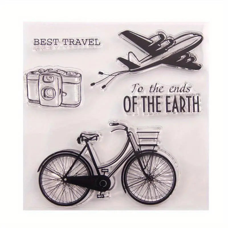 Clear Silicone Stamps Camera Bicycle Plane | DIY Scrapbooking Clear Craft Stamp Babs 1pc