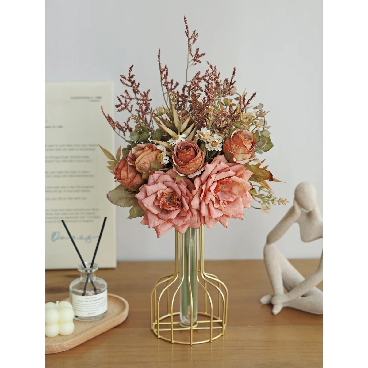 Artificial Silk Peony Rose Bouquet – Wedding & Home Décor Artificial Flower Bouquet Babs