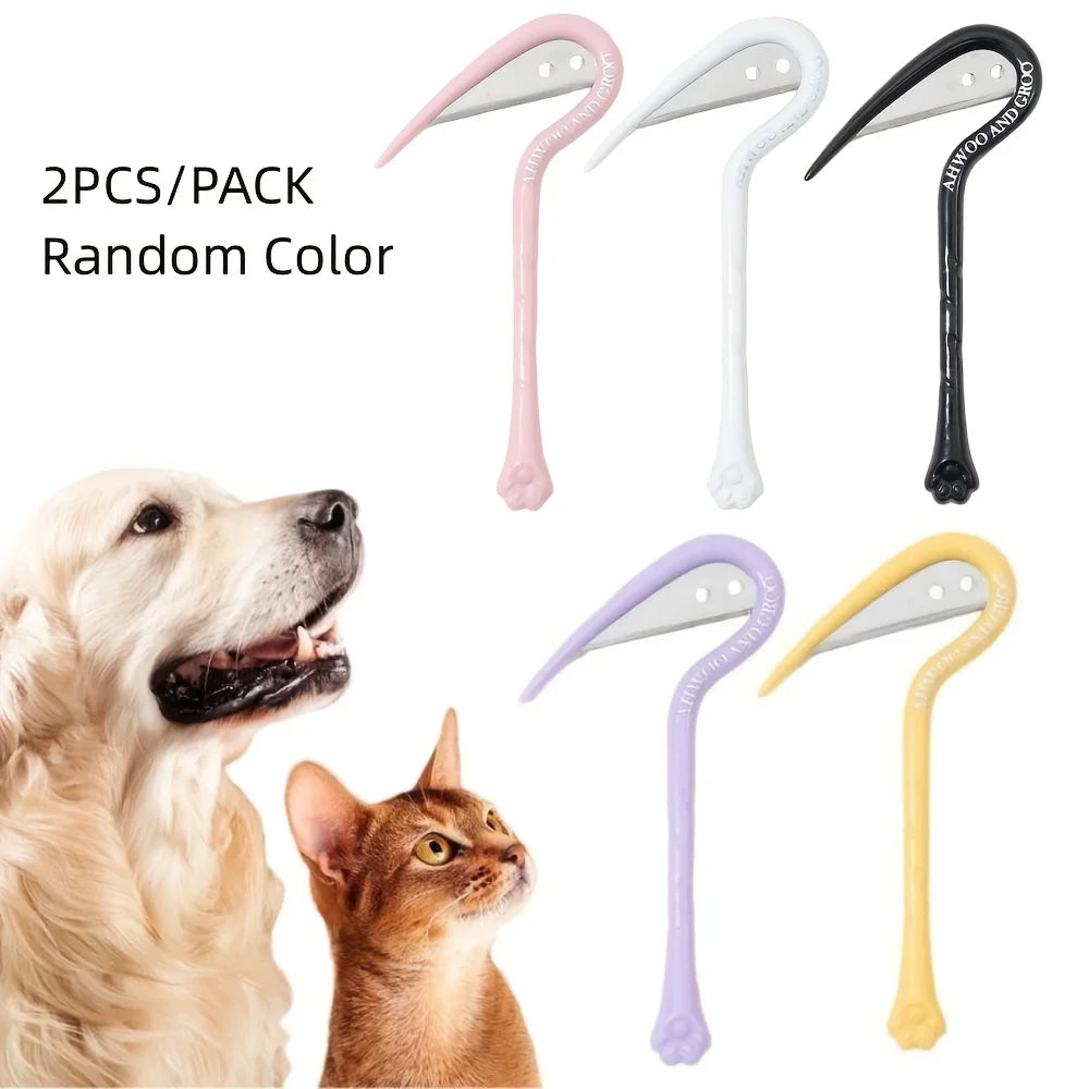 2PCS Pet Dematting Comb & Grooming Knife for Cats & Dogs Pet Grooming Comb Babs Random color 2PCS