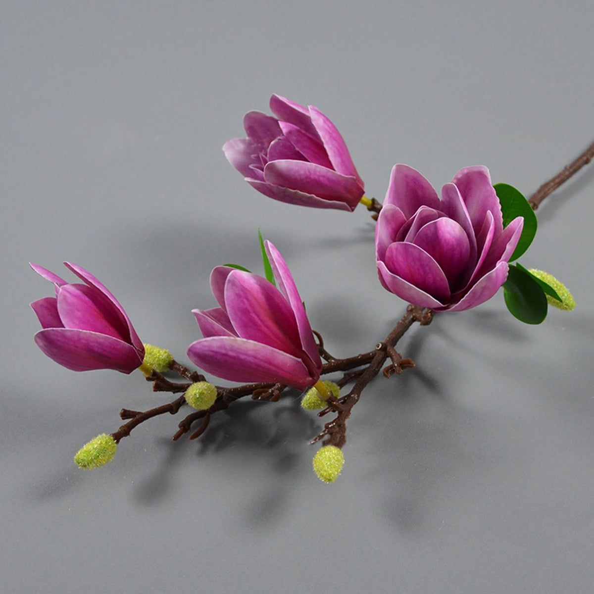 Silk Magnolia Artificial Flower Bouquet – Wedding & Home Decor Artificial Silk Flowers Babs PURPLE 1 pc