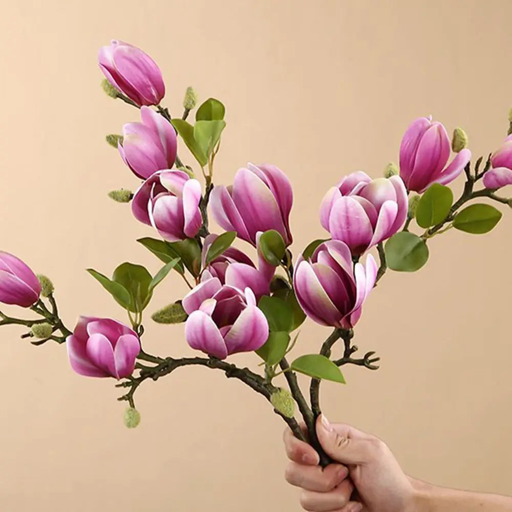 Silk Magnolia Artificial Bouquet – Wedding & Home Decor Artificial Flower Bouquet Babs