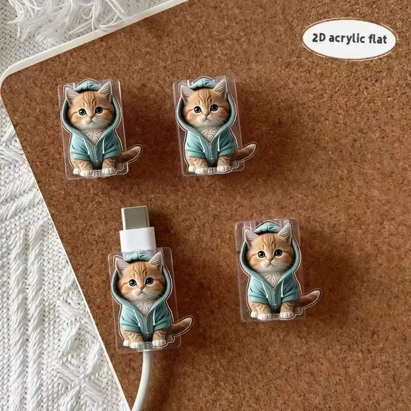 Cartoon Cat Cable Protectors – Type-C & Charger, 2pcs Cable Protector Babs
