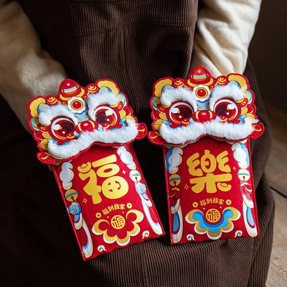 Traditional Brocade Red Envelope – Embroidered New Year Blessing Bag Brocade Red Envelope Babs