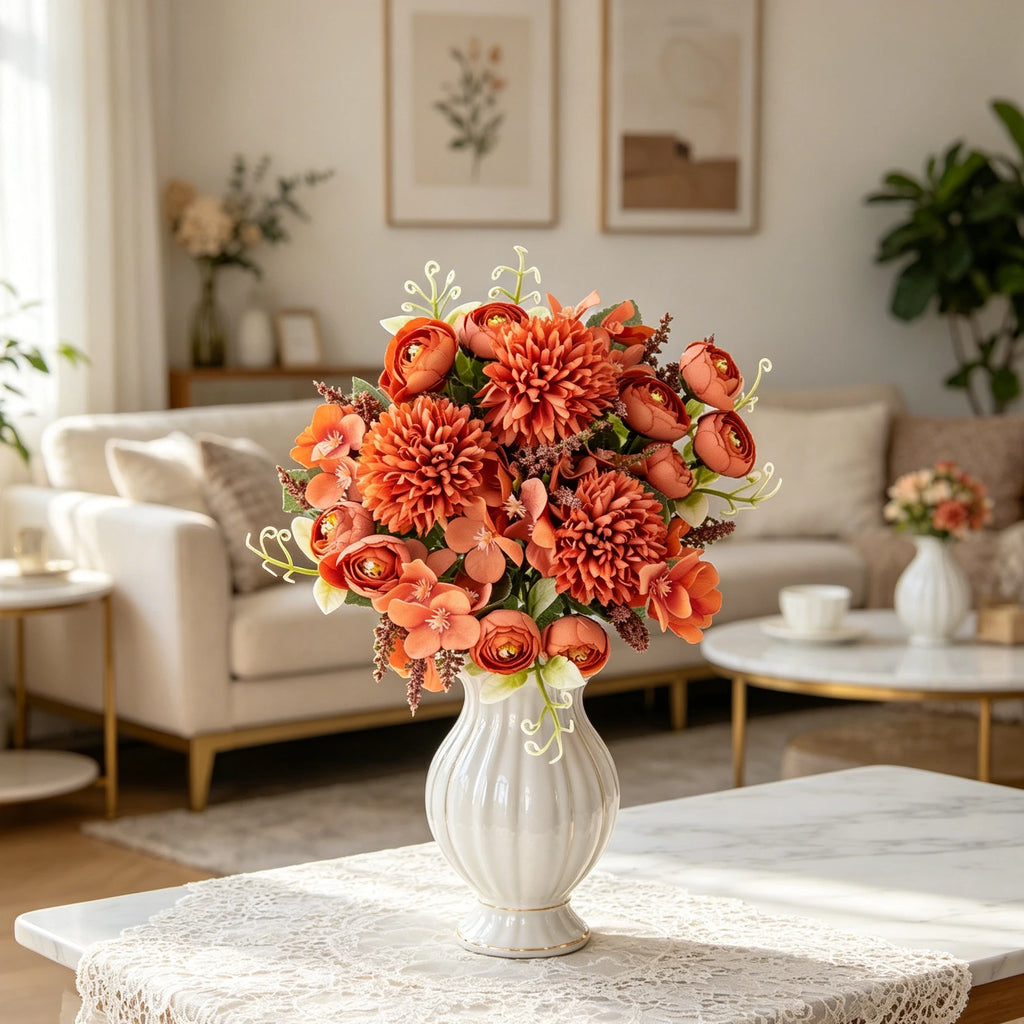 Silk Hydrangea Rose Artificial Flowers – Wedding & Home Décor Artificial Silk Flowers Babs