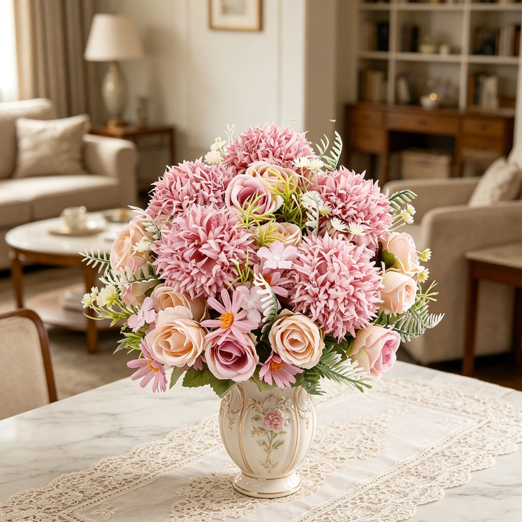 Artificial Silk Peony Bouquet – Fake Flowers for Home & Wedding Artificial Flower Bouquet Babs