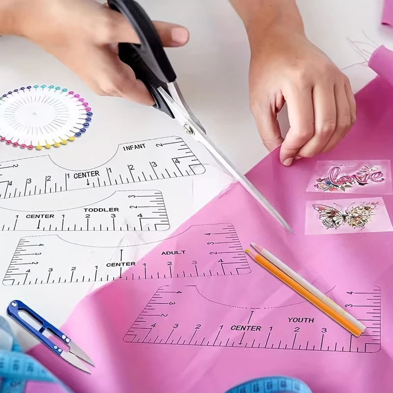 T-Shirt Ruler Guide – PVC Alignment Tool for Heat Press Designs T-Shirt Alignment Ruler Babs