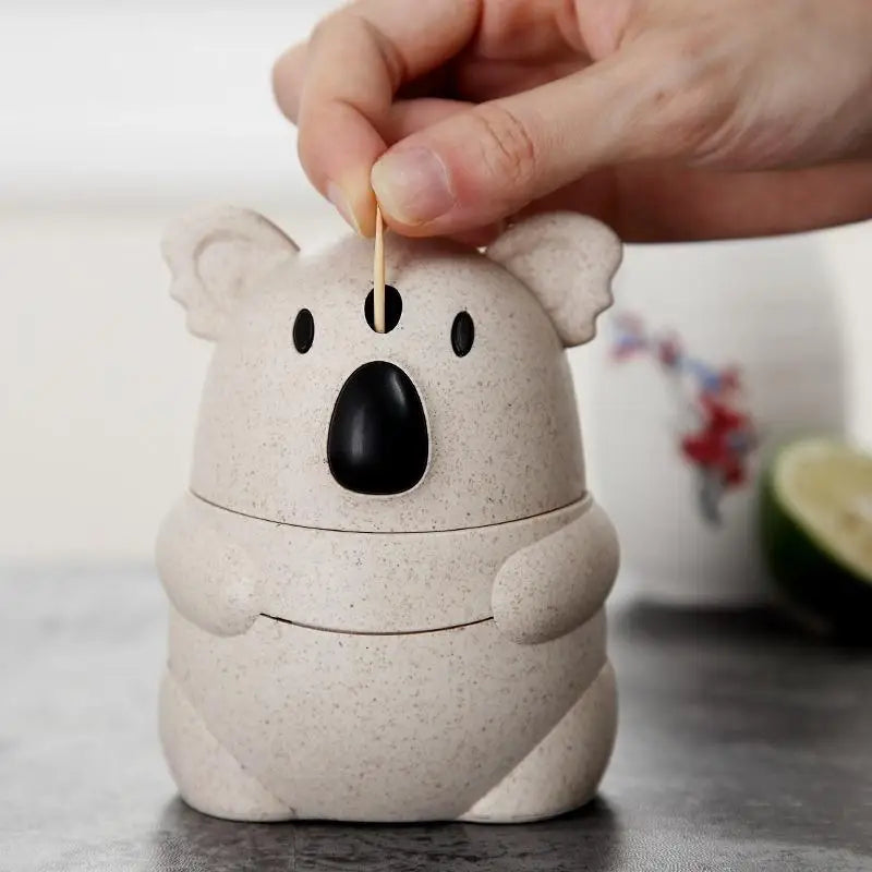 Cartoon Koala Automatic Toothpick Holder – Kitchen Organizer Toothpick Dispenser Babs