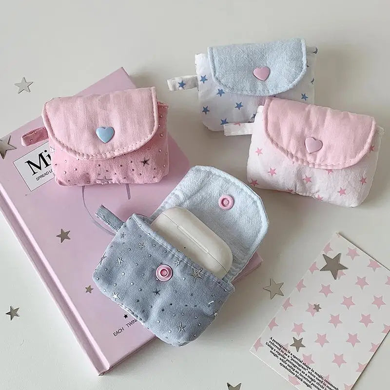 Sequined Mini Earphone & Jewelry Pouch – Snap Button Storage Bag Mini Storage Pouch Babs