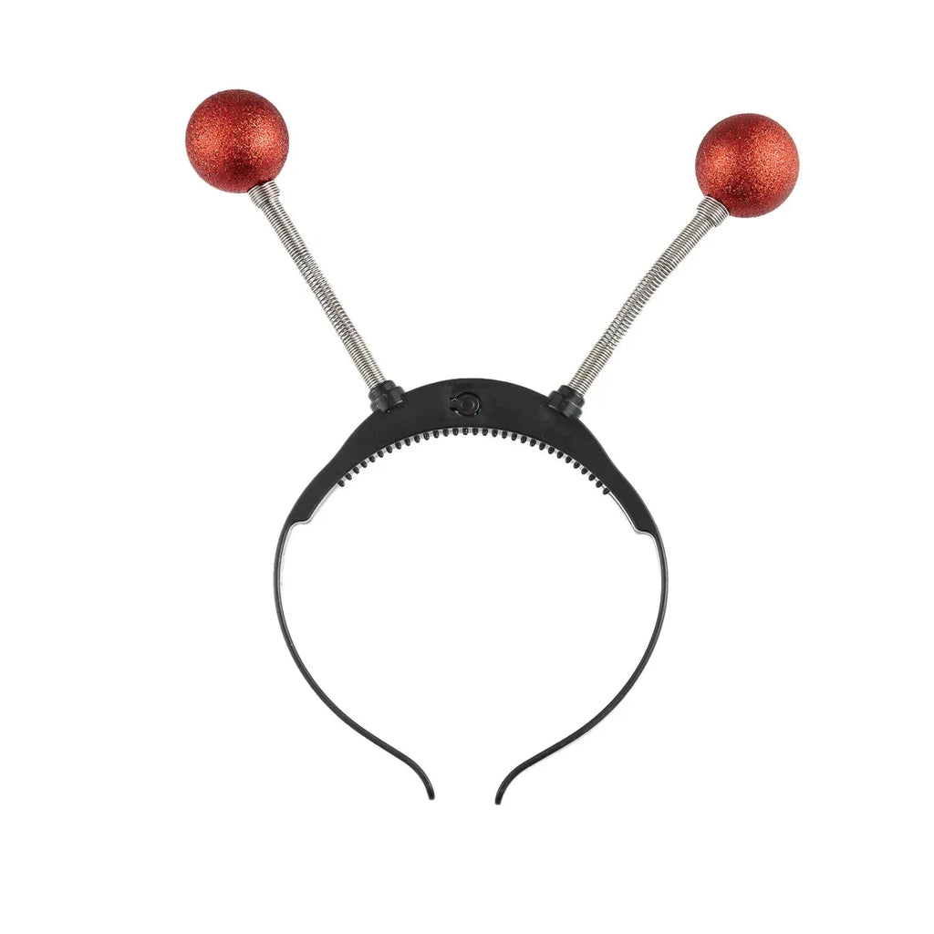 LED Alien Antenna Headband with Glitter – Glow Party Set LED Costume Headband Babs