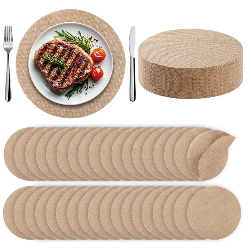 12 Round Burlap Placemats – Jute Table Mats for Parties Burlap Placemats Babs