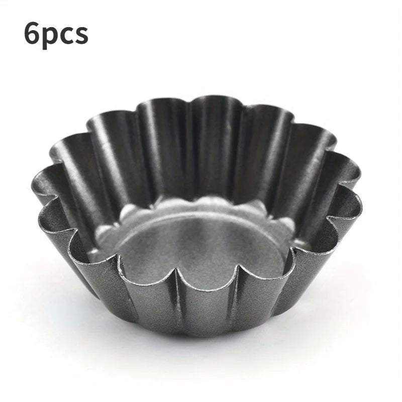 6-Piece Chrysanthemum Egg Tart Mould – Non-Stick Baking Set Egg Tart Baking Mould Babs 6pcs