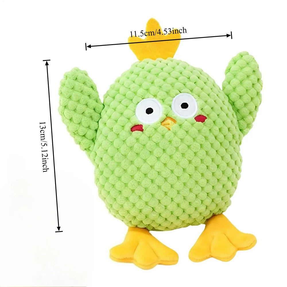 Green Chicken Squeaky Plush Dog Toy – Durable Puppy Chew Plush Dog Toy Babs
