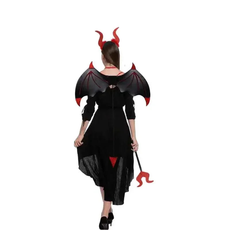 Devil Costume Set – Wings, Tail, Horn Headband & Fork Costume Accessory Set Babs