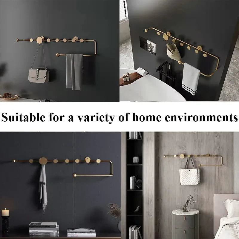 Nordic Metal Wall-Mount Coat Rack – 8-Hook Iron Hanger Wall-Mount Coat Rack Babs