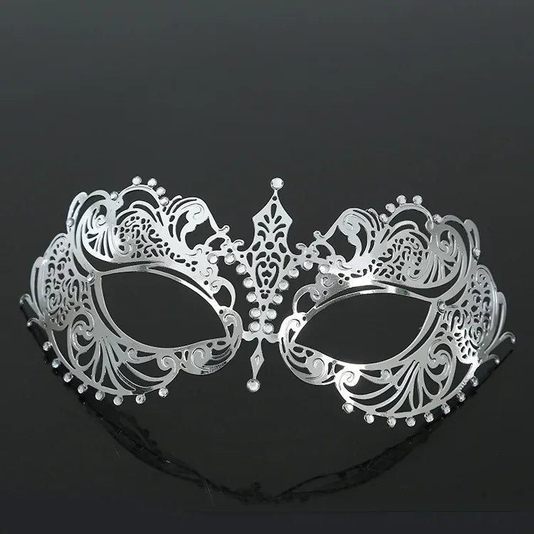 Luxury Metal Venetian Masquerade Mask – Unisex Costume Masquerade Mask Babs silvery 1